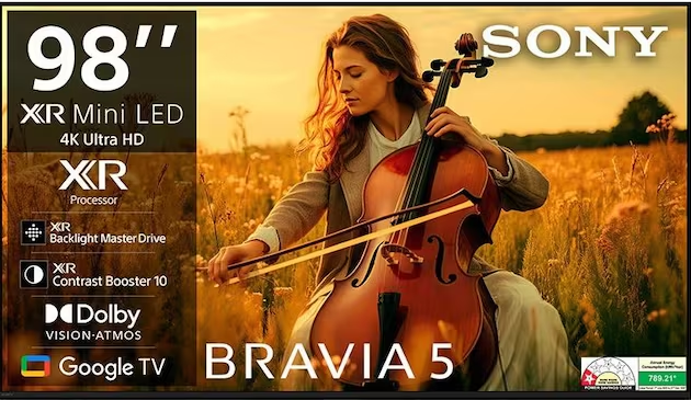 थिएटर जैसा अनुभव अब घर पर! Sony लाया 98 BRAVIA 5 Mini LED 4K TV Breaking News Update news image